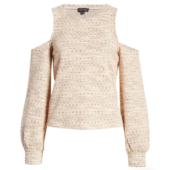 1.State Cold Shoulder Knit Top - Pink - Picture 7 of 7